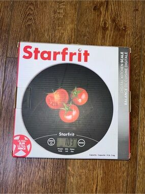 Starfrit Electronic Digital Kitchen Scale Food Red New In Box Ultra Slim Red
